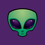Alien Head Icon Digital Art by John Schwegel