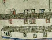 Alte Haeuser-Old Houses -Krumlov, Bohemia- 1914. Painting by Egon Schiele -1890-1918- Alte Haeuser-Old Houses -Krumlov, Bohemia- 1914. Painting by Egon Schiele -1890-1918-