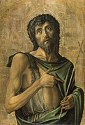 Alvise Vivarini -Venice, 1442/43-1503/5-. Saint John the Baptist -ca. 1475-. Tempera and oil on p... Painting by Alvise Vivarini -c 1445-1505-