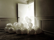 An Abundance Of White Balloon Overflow Photograph by Michael H