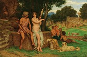 An Arcadian Landscape Painting by Hermann Julius Schloessner