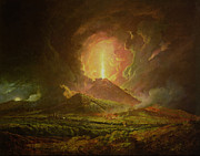 An Eruption Of Vesuvius, Seen From Portici, C.1774-6 Painting by Joseph Wright Of Derby