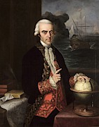 Andres Cortes y Aguilar / 'Portrait of Admiral Antonio Ulloa', Circa 1856, Oil on canvas, Sevilli... Painting by Andres Cortes y Aguilar -1810-1879-