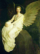 Angel Waits 111 Mixed Media by Abbott Handerson Thayer Angel Waits 111 Mixed Media by Abbott Handerson Thayer