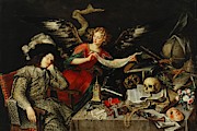 Antonio de Pereda / 'The Knight's Dream', 1655, Oil on canvas, 217 x 152 cm. Painting by Antonio de Pereda -c 1611-1678-
