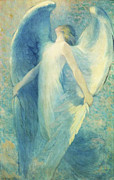 Aqua Angel Mixed Media by Vintage Lavoie