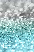 Aqua Gray Lady Glitter #1 #shiny #decor #art Mixed Media by Anitas and Bellas Art