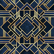 Art Deco Blue Digital Art by Elisabeth Fredriksson