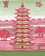 Asian Pagoda Drawing by CSA Images Asian Pagoda Drawing by CSA Images