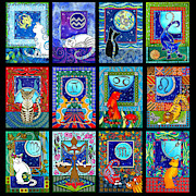 Astrology Cat Zodiacs Painting by Dora Hathazi Mendes