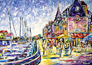 At The Harbor Of Honfleur Painting by Mirek Kuzniar