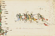 At The Sand Creek Massacre, 1874-75 Drawing by Howling Wolf At The Sand Creek Massacre, 1874-75 Drawing by Howling Wolf