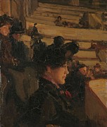 At the Theatre. In the Theatre. Painting by Isaac Israels -1865-1934-