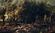 'Atalanta and Meleager hunting the Wild Boar of Calydon', 1635-1636, Flemish... Painting by Peter Paul Rubens -1577-1640- 'Atalanta and Meleager hunting the Wild Boar of Calydon', 1635-1636, Flemish... Painting by Peter Paul Rubens -1577-1640-