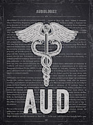 Audiologist Gift Idea with Caduceus illustration 02 Digital Art by Aged Pixel