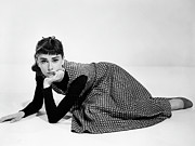 Audrey Hpeburn Laying In Sabrina Photograph by Globe Photos