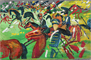 August Macke -Meschede, 1887-Perthes-les-Hurlus, 1914-. Hussars on a Sortie -1913-. Oil on canvas... Painting by August Macke -1887-1914- August Macke -Meschede, 1887-Perthes-les-Hurlus, 1914-. Hussars on a Sortie -1913-. Oil on canvas... Painting by August Macke -1887-1914-