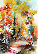 Autumn Forest Symphony Watercolors Painting by Ginette Callaway