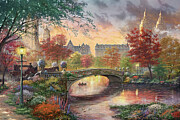 Autumn In New York Painting by Thomas Kinkade Studios