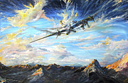 B17-g Swiss Landing 4 'blues In The Night', 2021 Painting by Vincent Alexander Booth