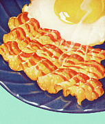 Bacon and Eggs Drawing by CSA Images