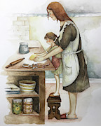 Baking with loved ones Drawing by Soosh - Soosh