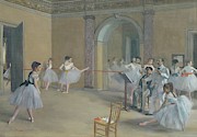 Ballet studio at the Opera in rue Le Peletier, 1872. Painting by Edgar Degas -1834-1917- Ballet studio at the Opera in rue Le Peletier, 1872. Painting by Edgar Degas -1834-1917-