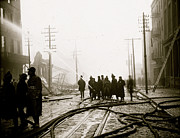 Baltimore fire, 1904] Fighting the fire on Balto. St. Painting by 