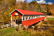 Barronvale Covered Bridge Fall Landscape Photograph by Adam Jewell