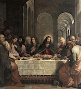 Bartolome Carducho / 'The Last Supper', 1605, Spanish School, Canvas, 256 cm x 248 cm, P00068. Painting by Bartolomeo Carducci -c 1554-1608- Bartolome Carducho / 'The Last Supper', 1605, Spanish School, Canvas, 256 cm x 248 cm, P00068. Painting by Bartolomeo Carducci -c 1554-1608-