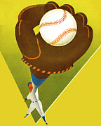 Baseball Player Catching a Baseball Drawing by CSA Images Baseball Player Catching a Baseball Drawing by CSA Images