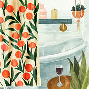 Bath Retreat I Painting by Annie Warren