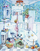 Bathroom Boy Painting by Bill Bell