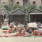 Beach Backgammon Photograph by Slim Aarons