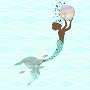 Beautiful Black Mermaid Digital Art by Tina Lavoie