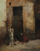 Beggars By A Door Painting by Mariano Fortuny Marsal Beggars By A Door Painting by Mariano Fortuny Marsal