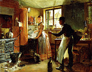 Below Stairs, 1885 Painting by Frederick Juengling Below Stairs, 1885 Painting by Frederick Juengling