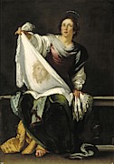 Bernardo Strozzi / 'Saint Veronica', 1620-1625, Italian School, Oil on canvas. Painting by Bernardo Strozzi -1581-1644-