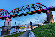 Big Four Bridge at Sunset - Jeffersonville - Indiana Photograph by Gary Whitton