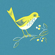 Bird Perched on a Branch Drawing by CSA Images Bird Perched on a Branch Drawing by CSA Images