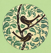 Birds in Tree Drawing by CSA Images Birds in Tree Drawing by CSA Images