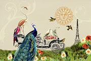 Birds of a Feather in Paris, France Mixed Media by Peggy Collins