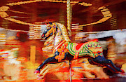 Black Carousel Horse Painting Digital Art by Rick Deacon