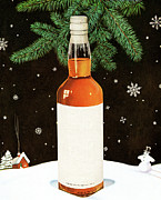 Blank Liqour Bottle in Snowy Scene Drawing by CSA Images Blank Liqour Bottle in Snowy Scene Drawing by CSA Images