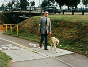 Blind Man On Tactile Footpath Photograph by Science Photo Library