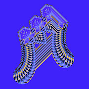 Blue and Gold Fractal Geometic Digital Art by Judi Suni Hall Blue and Gold Fractal Geometic Digital Art by Judi Suni Hall