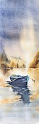 Blue Boat At Garnish Island Painting by Roland Byrne Blue Boat At Garnish Island Painting by Roland Byrne