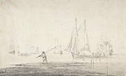 Boats Becalmed Drawing by Willem Van De Velde The Younger