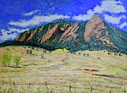 Flatirons Boulder Colorado Painting by Tom Roderick