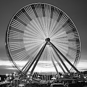 Branson Ferris Wheel in Monochrome 1x1 Photograph by Gregory Ballos
